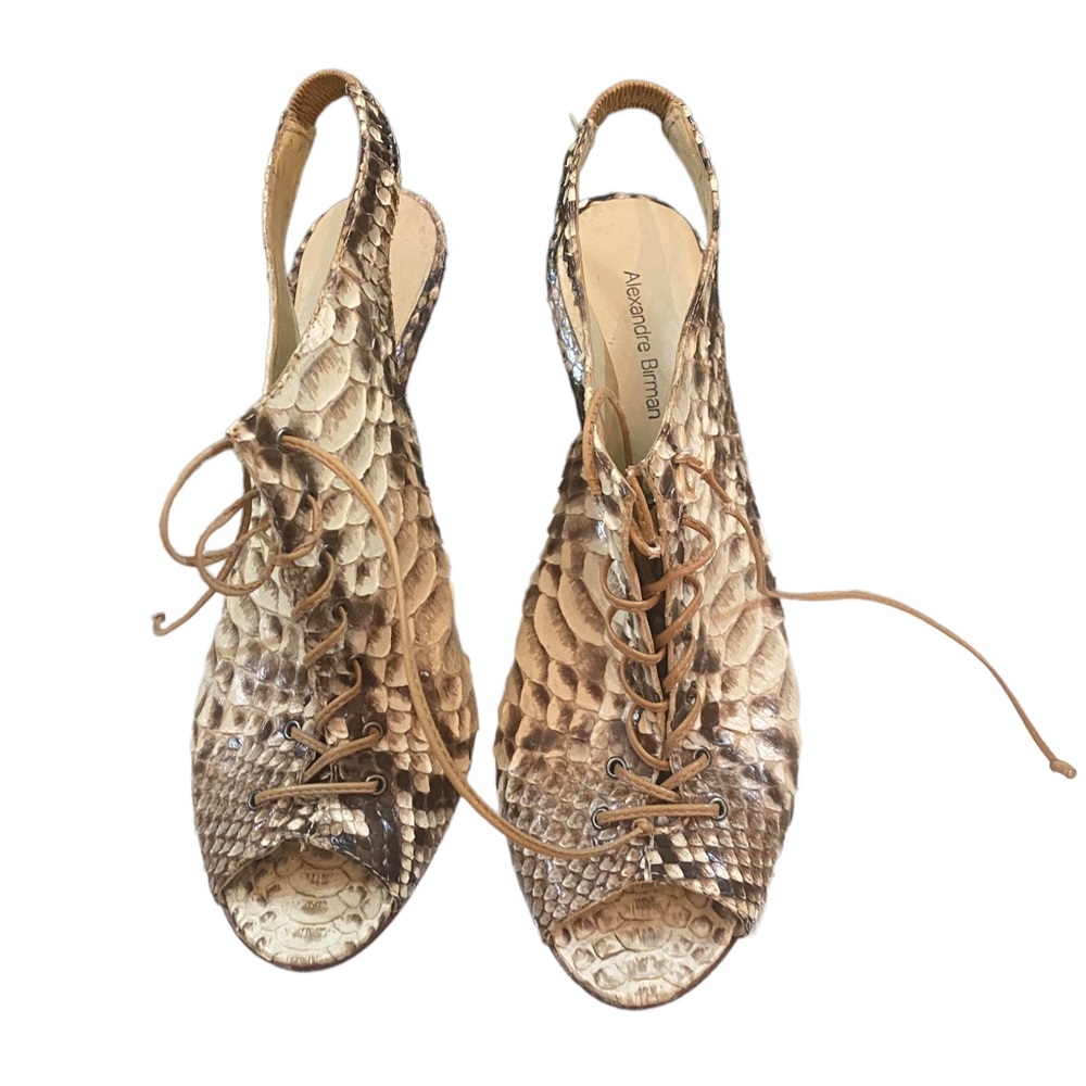 Alexander Birman Python Laced Open Toe And Sling … - image 1